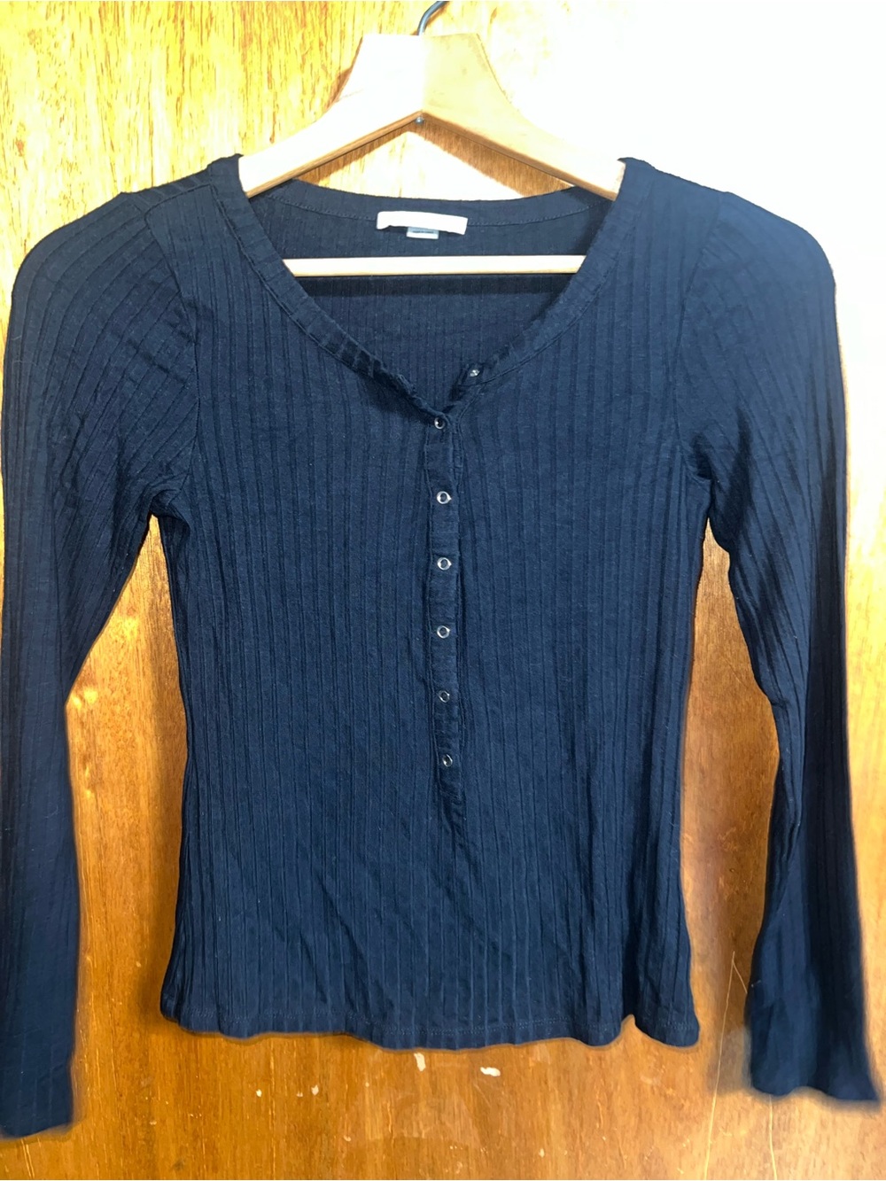 Tart ribbed Henley top